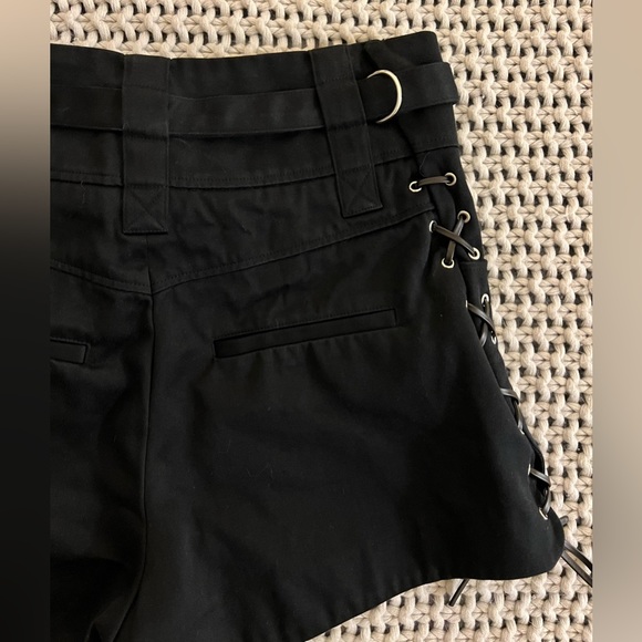 IRO Black Poetic High Rise Lace up Shorts - Picture 7 of 9